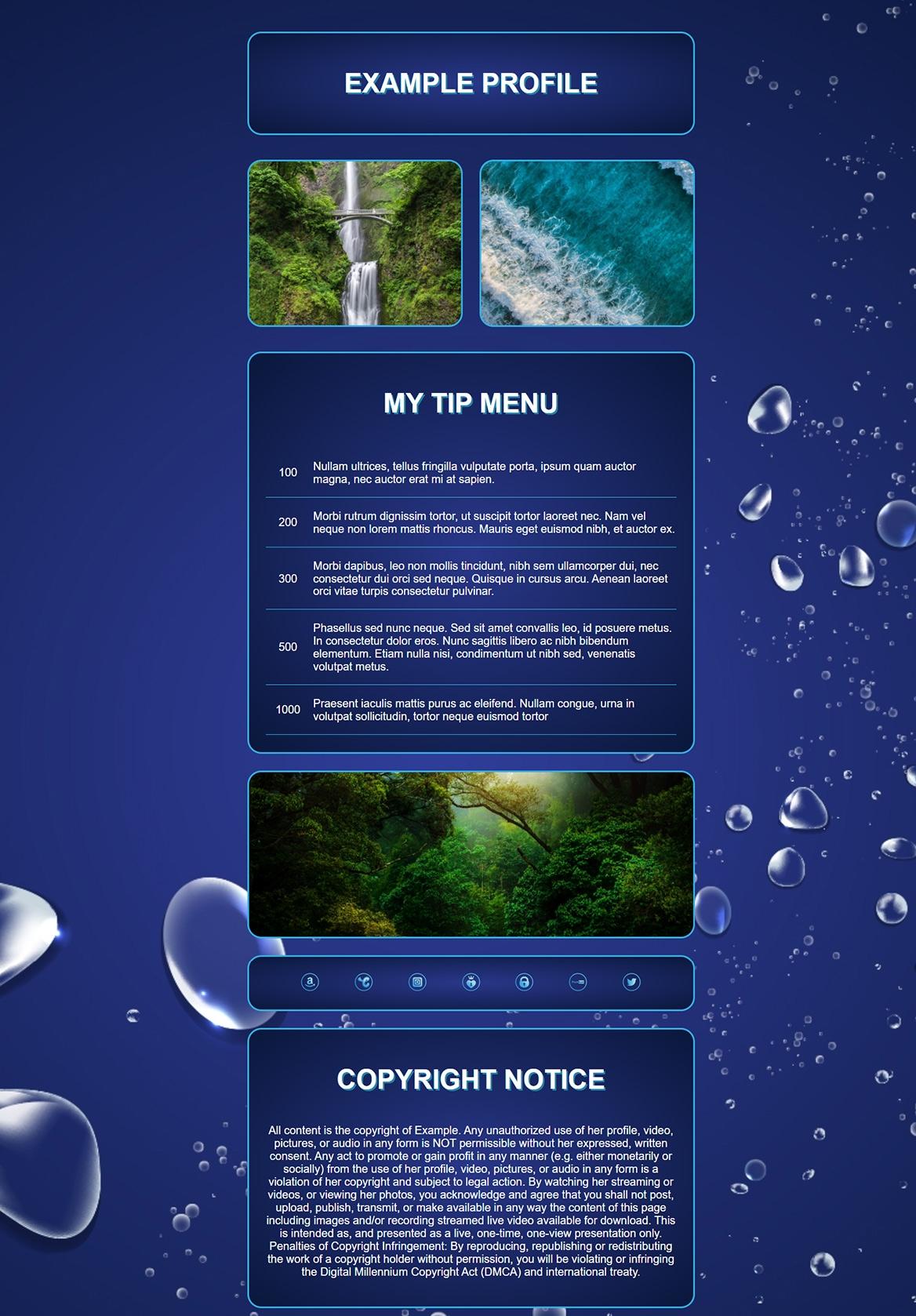 Blue water template theme